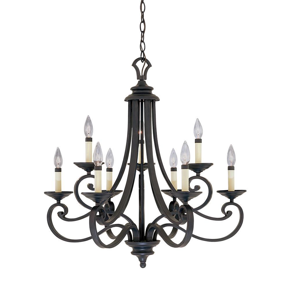 Designers Fountain 9039-NI 3+6 Chandelier in Natural Iron 